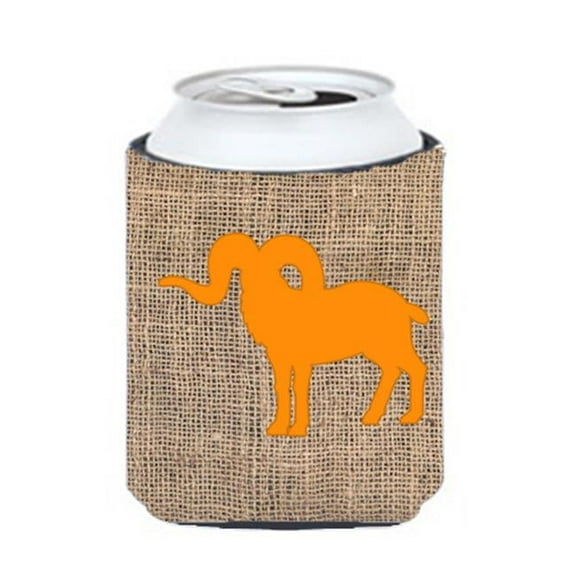 Sheep Burlap and Orange Can or Bottle Hugger