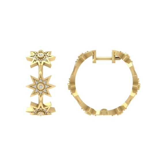 ARAIYA FINE JEWELRY 14K Yellow Gold Diamond Hoop Earrings (1/4 cttw, I2-I3 Clarity, I-J Color)