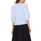 thumbnail image 3 of INSPIRAR CHIC Blusa Casual de Verano para Mujeres con Botones de Algodón, Manga Abullonada, Cuello Redondo, Talla XS, Color Azul, 3 of 6