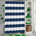 thumbnail image 4 of Shower Curtain, Modern Blue White Stripe Waterproof Shower Curtain Set with Hooks for Bathroom Showers,Stalls and Bathtubs,60x72In Minimalist Geometric Line, 4 of 9
