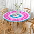 thumbnail image 3 of Colorful Mandala Tie Dye Pattern Round Fitted Tablecloth with Elastic Edge,Dining Table Cover Waterproof,Outdoor Round Tablecloth for Camping,Dining,Indoor and Outdoor, 3 of 7