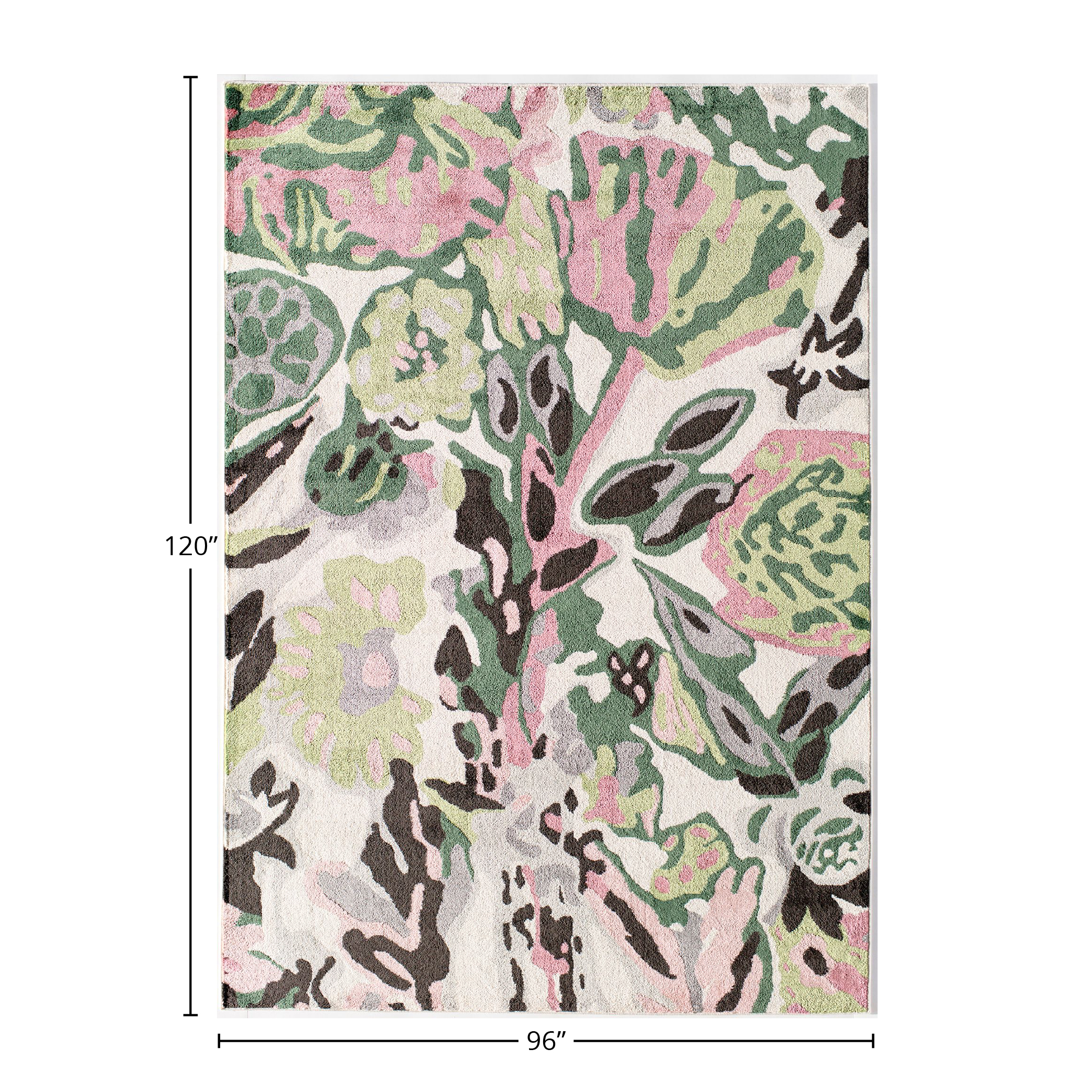 Rugs America Hanna VA15B May Flowers Floral Transitional White Area Rug, 8'x10'