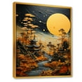 thumbnail image 2 of Designart "Moonlit Zen Garden: Golden Japan I" Japan Art Floater Framed Wall Decor, 2 of 5