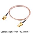 thumbnail image 4 of Cable coaxial de RF de baja pérdida RG-178 Macho SMA a Hembra RP-SMA 50cm 2uds Unique Bargains cables de audio coaxiales digitales, 4 of 4