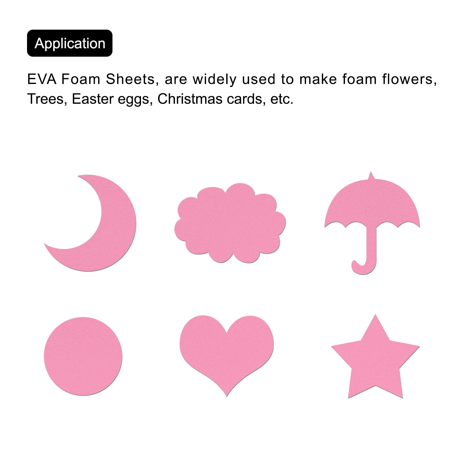 Uxcell EVA Foam Sheets Pink 35.4 Inch x 19.7 Inch 2mm Thick Crafts Foam Sheets for Costumes, Arts and Crafts Projects Pack of 5