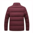 thumbnail image 4 of Lyinloo Winter Coat Down Cotton Jacket Men's Solid Color Short Coat Stand Collar Cotton Jacket Wine XXXXL, 4 of 4