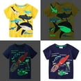 thumbnail image 4 of 2-Pack Little Boys T-Shirts Luminous Shark Short Sleeve O Neck Top, Size for 18M-6T, 4 of 7
