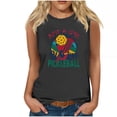 thumbnail image 1 of Débardeur pour Femmes Mode Décontractée Blouses Imprimées Baseball Col Rond T-Shirt Sans Manches, 1 of 4