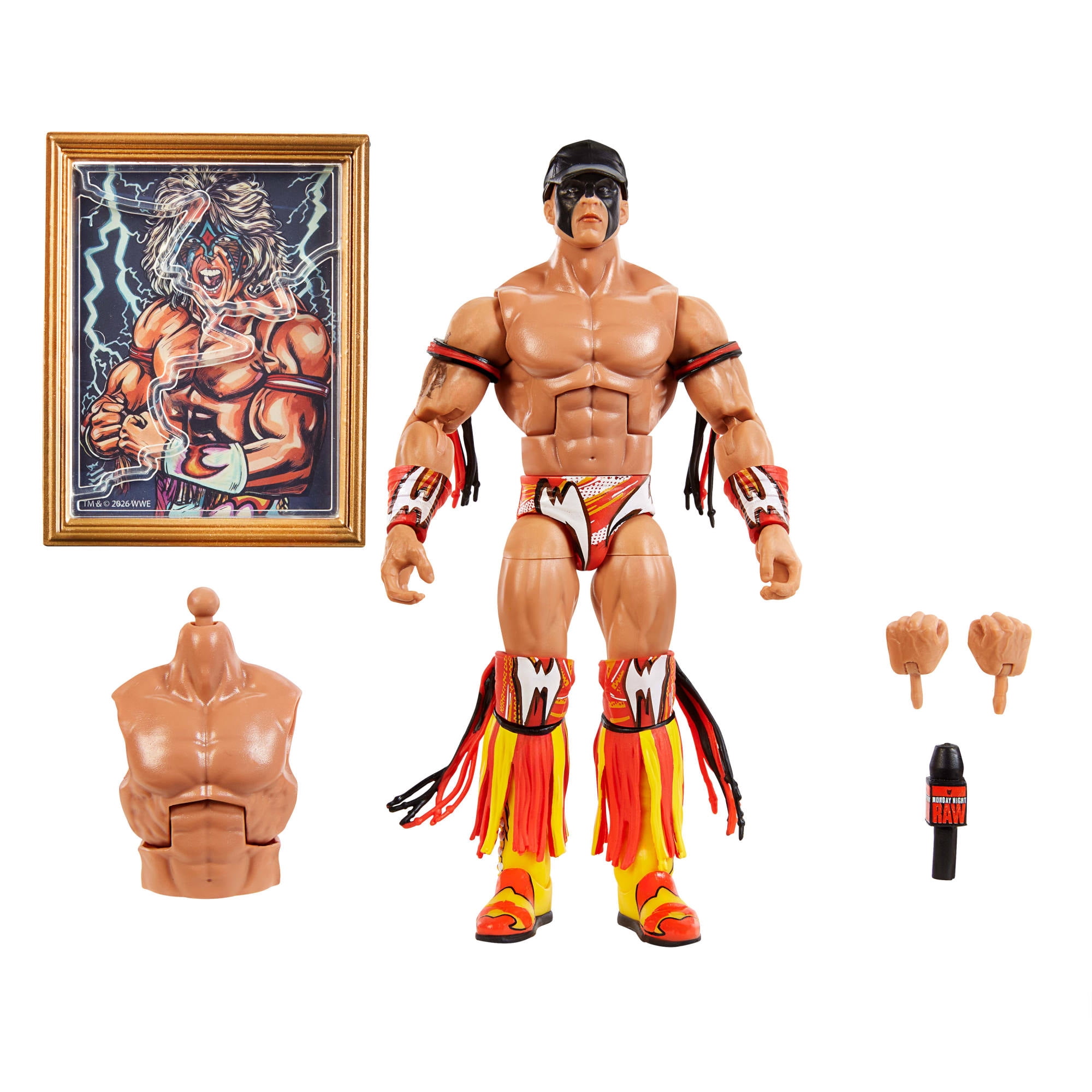 WWE Monday Night War Elite Collection Ultimate Warrior Action Figure & Accessories 6-inch Collectible Set