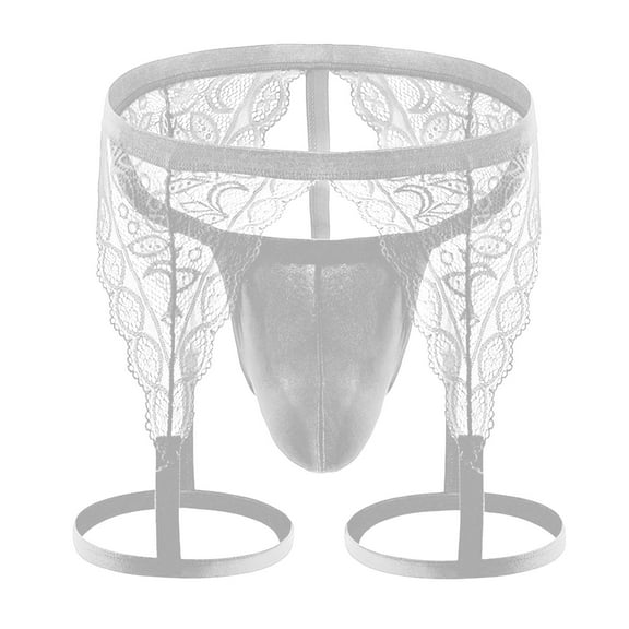 successthop Mens Thongs and G String Cool Mesh Stylish Underwear Breathable Stretch Solid Brief White M