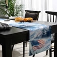 thumbnail image 4 of 4th of July Cotton Linen Table Runner 18 x 72 inch Blue Mountain Forest Independence Day Non-slip Rectangular Dining Table Decor for Wedding Party Holiday Dinner, 4 of 8