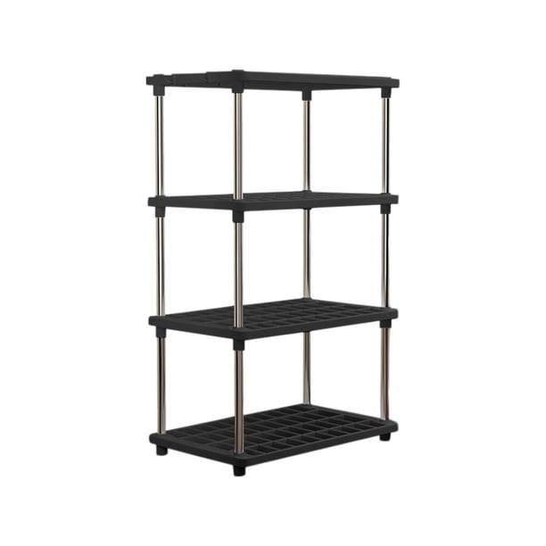 Estantes de almacenamiento de 4 niveles, estantería de alambre independiente para despensa, cocina, baño, lavandería, estante conectable que ahorra espacio, estante de plástico resistente para la org