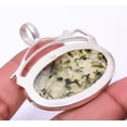 thumbnail image 2 of Moss Garden Prehnite 925 Sterling Silver Two Tone Gold Plated Pendant 1.76" T997, Beautiful Jewelry For Woman, New Year Sale, Valentin's Day Gift, 2 of 2