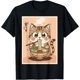 thumbnail image 1 of Kawaii Cat Eating Ramen Anime Merch Anime Gifts Camiseta, 1 of 2