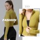 thumbnail image 4 of Traje de yoga cómodo para mujer, con cremallera, manga larga, top adelgazante, para correr y fitness (amarillo), 4 of 5