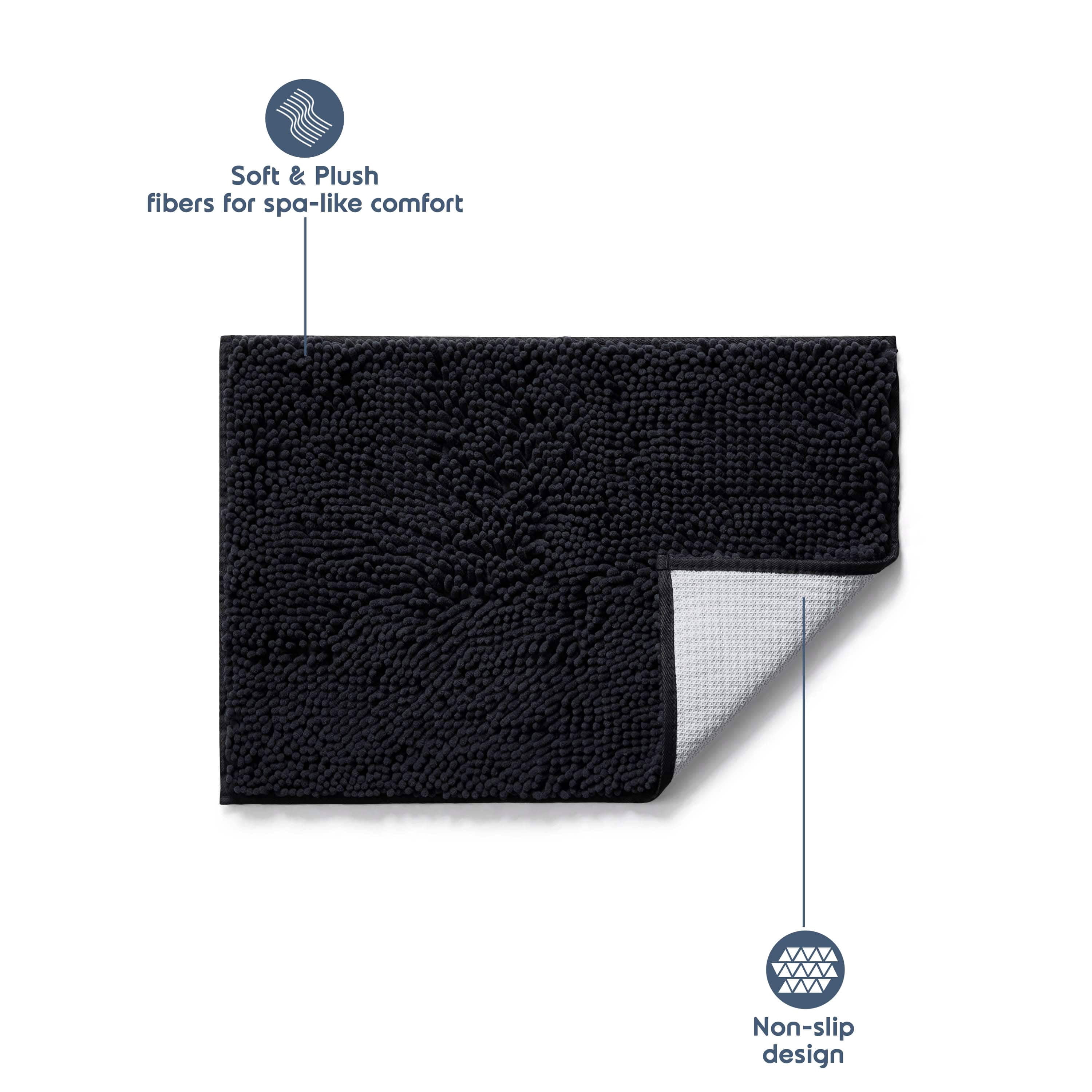 LammaLoe Bath Rug, Chenille Bathroom Rug, Absorbant Bath Mat for Bathroom Decor, Shower Mat 17x24 & 20x32 Pack