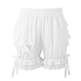 thumbnail image 4 of YONGHS Women's Lolita Bloomers Maid Ruffled Lace Panties Victorian Steampunk Pumpkin Shorts Pettipants White L, 4 of 7