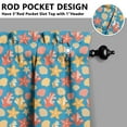 thumbnail image 5 of Kitchen Curtains 24 Inch Short - 3 Panel Set, Nautical Starfish Beach Seashell Mermaid Theme, Rod Pocket Window Curtain for Tropical Farmhouse, Easy Wash, 5 of 6