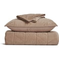 thumbnail image 2 of 3 Pieces Luxurious Velvet King Quilts, Ultra Soft Lightweight Velvet Comforter Set, Matelasse Oversized Diamond Bedspread Coverlet for All Season with 2 Shams, Khaki Tan, 108"x96", 2 of 9