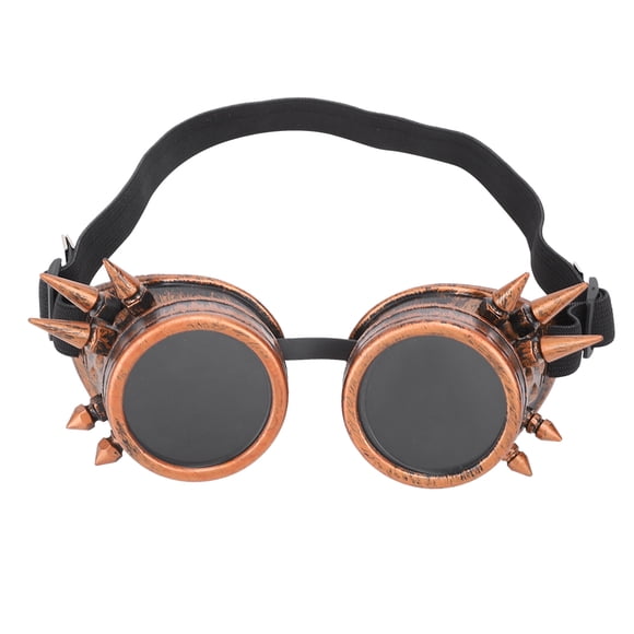 ABS Industrial Vintage Spiked Steampunk Unique Goggles Cycling Glasses Double Layer Windproof SunglassesRed Bronze
