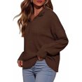 thumbnail image 3 of PRETTYGARDEN Women's Fall Quarter Zip Pullover Sweaters Dressy Casual Long Sleeve V Neck Collared Knit Jumper Tops, 3 of 7