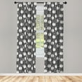 thumbnail image 3 of Ambesonne Cat Lover Curtains, Native Tribal Cats, Pair of 28"x63", Ivory and Grey, 3 of 5