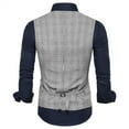 thumbnail image 4 of Cloudstyle Men's Single-Breasted Checkered Vest, Notch Lapel Sleeveless Jacket with Adjustable Back & Side Pockets, 4 of 12