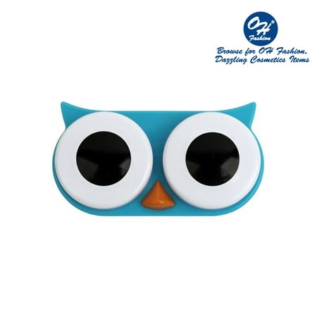 OH Fashion Contact Lens Case Owl style, Blue travel case , 1 pc, eyecare , contact lens , contact storage
