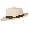 thumbnail image 3 of Retro Panama Straw Fedora Hat - M - Natural, 3 of 3