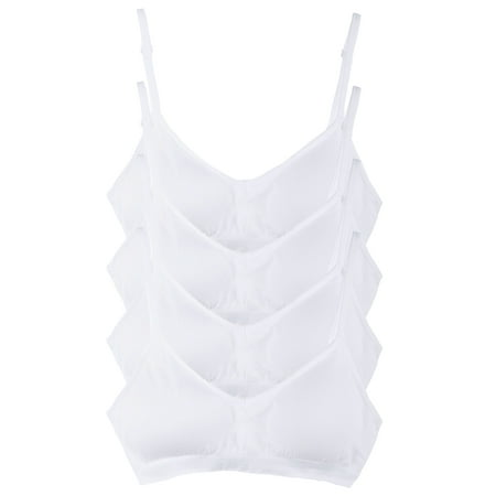 

Kalon 4 Pack Women s Demi Wireless Padded Bralette Hook and Eye Bra Back (S/M Busty White)