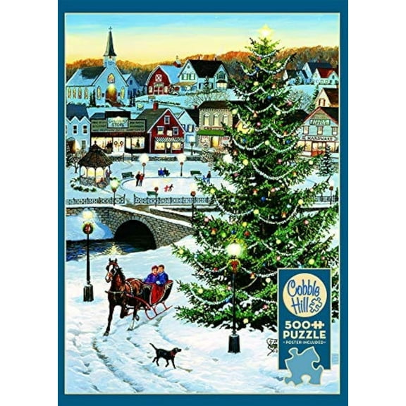Cobble Hill 500 Piece Puzzle - Village Tree - Sample Poster Included