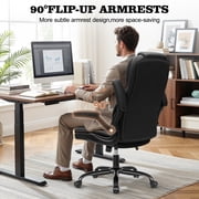 STACOO Executive Leather Office Chair, Ergonomic High-back Home Office Desk Chair with Adjustable Armrest and Lumbar Support, Black