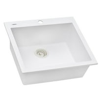 Ruvati Drop-in Topmount Granite Composite Single Bowl Kitchen Sink - Arctic White