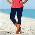thumbnail image 5 of Enjoytime Capri Leggings for Women Solid Color High Waisted Slim Capris Tummy Control Workout Yoga Pants, 5 of 6
