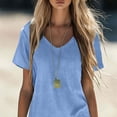 thumbnail image 5 of FengLS Women's Mini Dress Casual Loose Cotton-Linen Dress with Pockets Summer Lightweight Solid Color Homewear Short Dress Comfy V-Neck Short Sleeves Mini Dress, 5 of 7