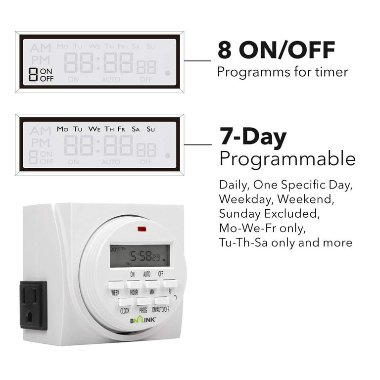 BN-LINK U58S 7 Day Outdoor Digital Dual Outlet Outdoor Timer