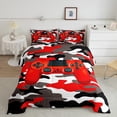 thumbnail image 2 of Castle Fairy Red Gamer Queen Comforter Set for Teenagers,Stripes Bedding Comforter Set, 2 of 8