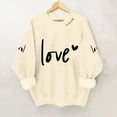 thumbnail image 2 of Women Valentine's Day Sweatshirt Love Heart Graphic Pullover Round Neck Long Sleeve Shirts Valentines Gifts Lover Loose Fit Tops Outfit Clothes, 2 of 5