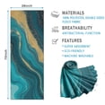 thumbnail image 2 of Teal Gold Wave Marble Pattern Hot Yoga Mat Towel Non Slip for Hot Yoga - Quick-Drying Yoga Mat Cover with 4 Corner Pockets with Travel Bag - Hot Yoga Towel Non Slip 74"x26", 2 of 6