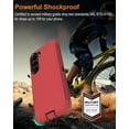 thumbnail image 6 of 2 in 1 Bundle Designed for Samsung Galaxy S22 Heavy Duty Case with 1 Clear Tempered Glass, Triple Layer Protection Shockproof Dropproof Dustproof Cover for Samsung Galaxy S22, Red, 6 of 6