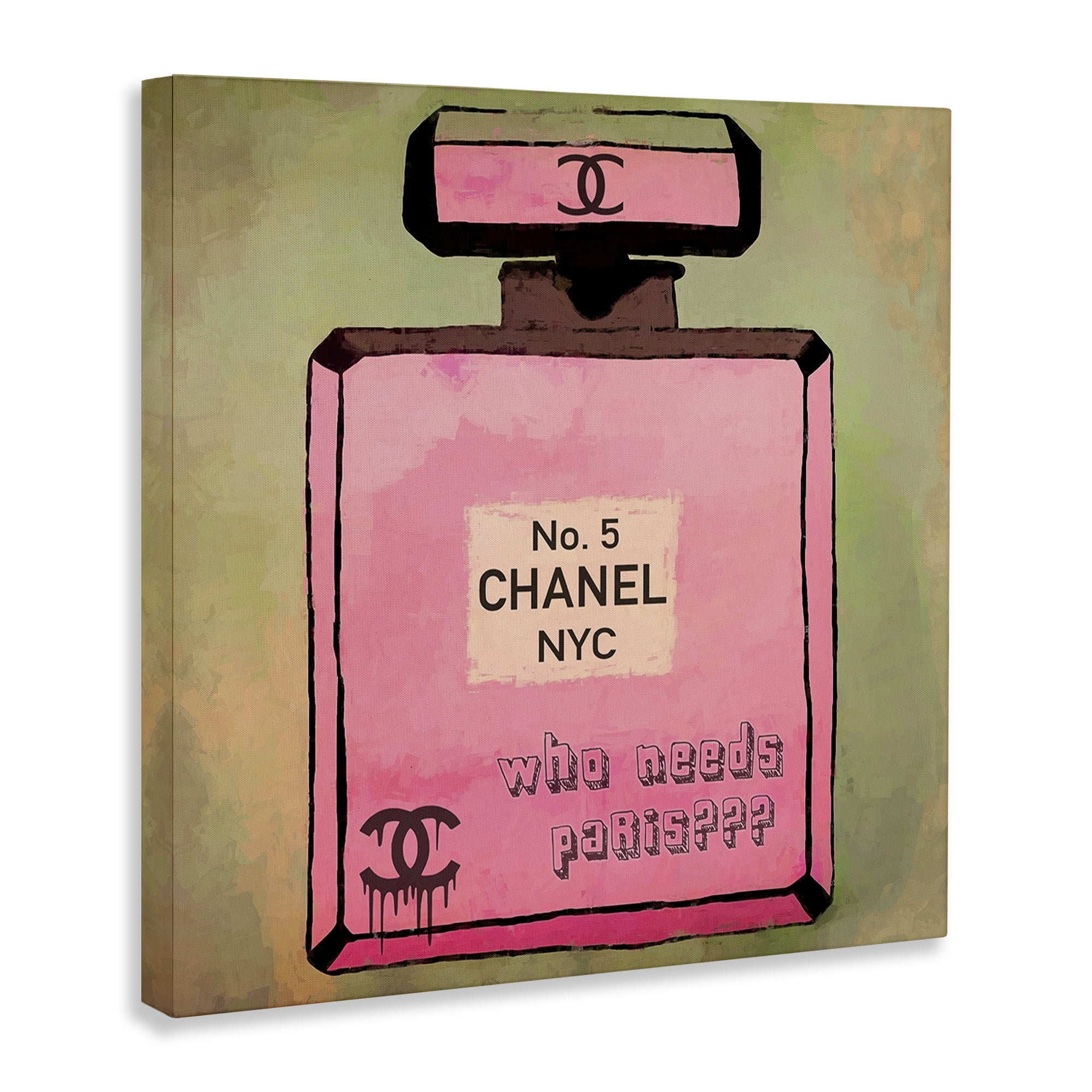 Stupell Industries Who Needs Paris Glam Perfume Fashion Painting Wrapped Canvas Art Print Wall Art, 36 x 36