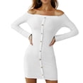 thumbnail image 4 of Vestido de punto vintage de invierno para mujer Fuera del hombro Elegante Backless Jumper Mini MABOTO Vestido sexy sólido de las mujeres, 4 of 7