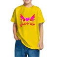 thumbnail image 4 of Jamicy Fashion Tops for Children Gift for Kids Spring Romance Shirt for Girls Heart Graphic Tee Great Love Casual Short Sleeve Top for Brunch Dates, 4 of 4