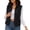 Black, variant on Naotn Women Stand Collar Fleece Vest Warm Casual Full Zip Up Sleeveless Jackets Travel Walking Outerwear