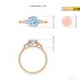 thumbnail image 5 of Angara Natural 1.12 Ct. Aquamarine with Diamond Classic Ring in 14K Rose Gold for Women (Ring Size: 3), 5 of 10