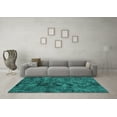 thumbnail image 3 of Ahgly Company Machine Washable Indoor Rectangle Persian Turquoise Blue Traditional Area Rugs, 5' x 7', 3 of 4
