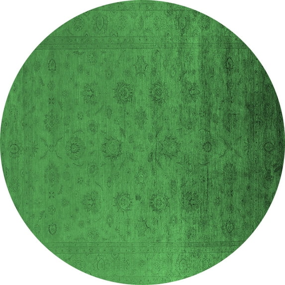 Ahgly Company Indoor Round Persian Emerald Green Bohemian Area Rugs, 3' Round