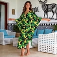 thumbnail image 3 of Xixirimido Jamaican Patriotic Camo Print Womens Plus Size Kaftan Dress V Neck Batwing Sleeve Beach Cover Up Swimsuit Coverups Summer Lounge Caftan Dress, 3 of 7