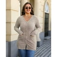 thumbnail image 3 of Sucegi Women's Plus Size Knit Cardigan, Designed Specifically for Autumn & Winter—Vintage-Style Fall Outerwear, Stretchy with Practical Pockets., 3 of 7