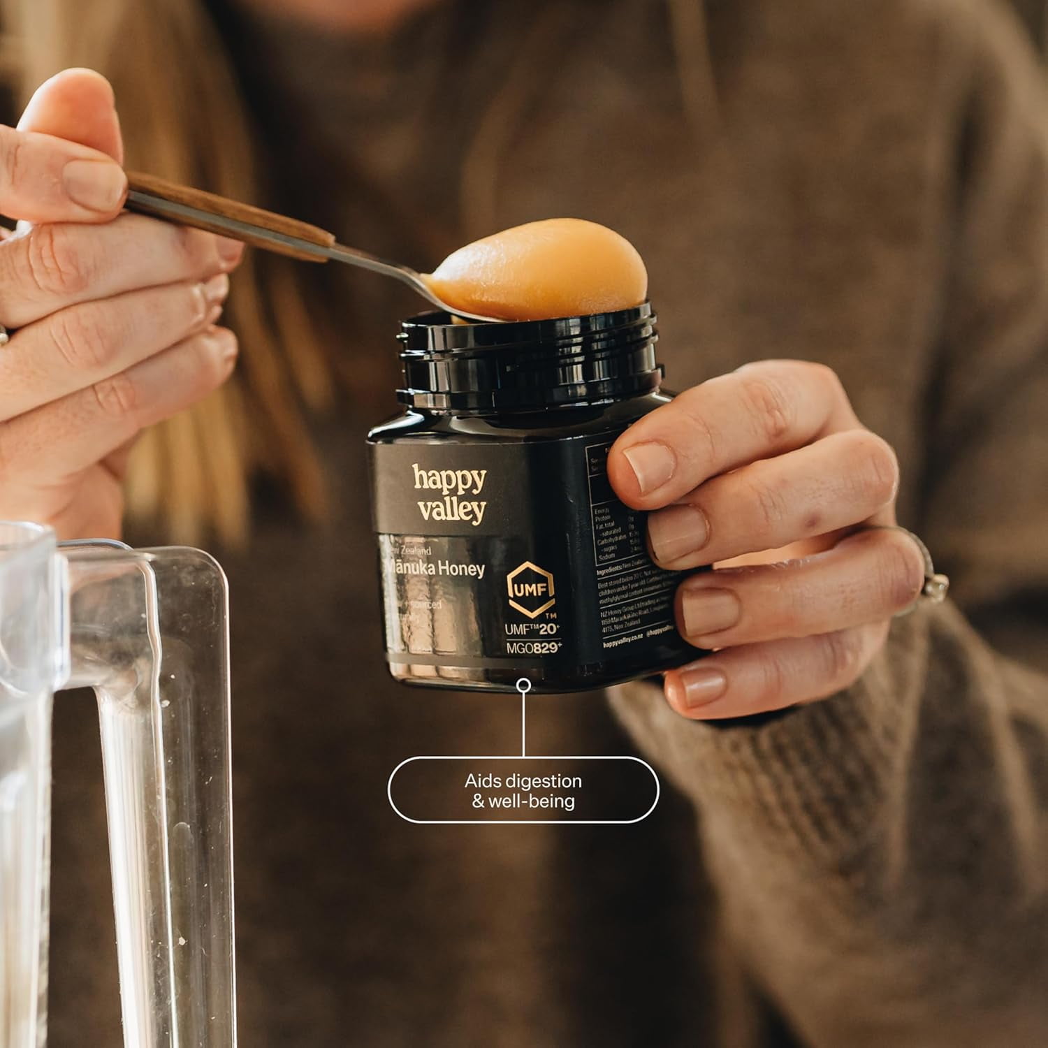 Happy Valley Manuka Honey - UMF 20+ (8.8oz, 250g) - Certified Raw New Zealand Mānuka - UMF 20+, MGO 850+